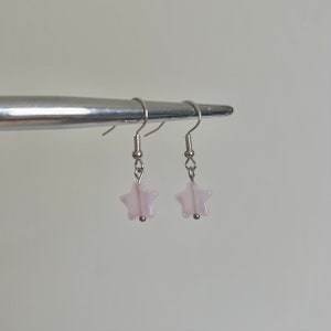 Pink Star Earrings Coquette Dainty Jewelry Aesthetic Earrings Celestial Jewelry Y2k aesthetic gifts for her, Star Dangle Minimalist Earrings