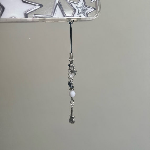 Guitar Phone Charm Y2k Music Grunge Keychain Gifts for Music