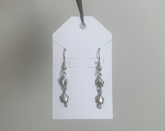 Y2k Star Dangle Earrings, Chrome Silver Star Dangle Earrings, Cyber Core, Aesthetic Dainty Jewelry For Her