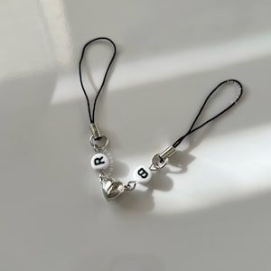 Personalized Matching Phone Charm Couple Keychain Custom Letter charm Friendship Charms Simple Anniversary Gift Affordable Gift for Her