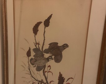 John Ruthven 1967 signed Bobwhite Quail