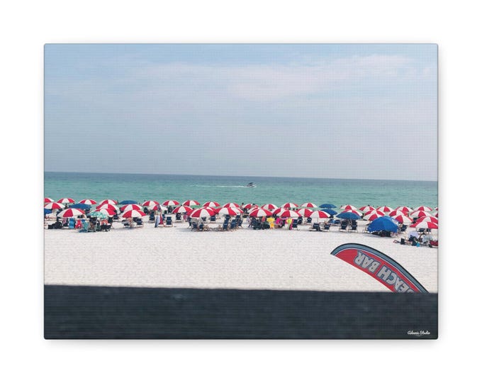 Beach Bar Wall Art Canvas | Matte Stretched 1.25"
