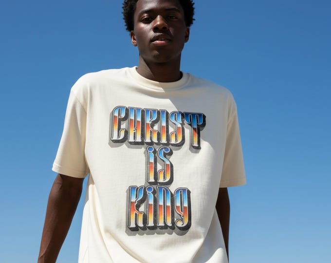 Christ Is King Shirt | Retro Gradient Christian Graphic Tee