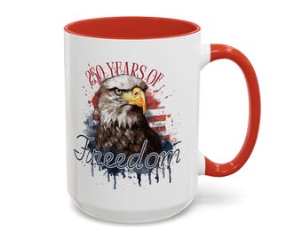 USA 250th Anniversary Coffee Mug, Patriotic Eagle, American History Gift