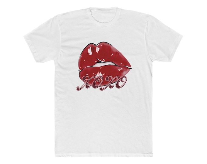 Kiss Mark Unisex Tee, Lip Print Cotton Shirt, XOXO