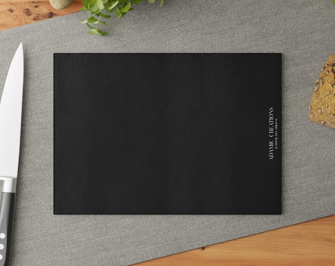 Minimal Black Texture Glass Cutting Board | Modern Kitchen Decor