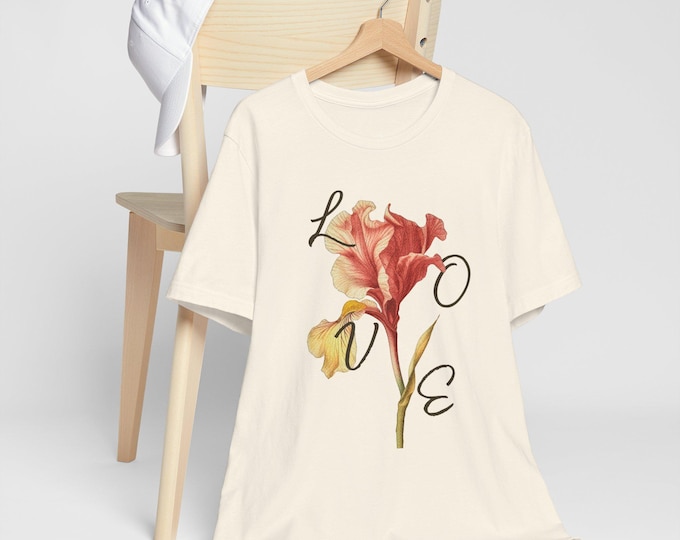 Floral Love Unisex Tee, Romantic Couple T-Shirt