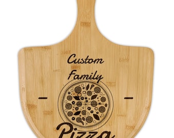 Engraved Bamboo Pizza Board - Personalized Serving Tray