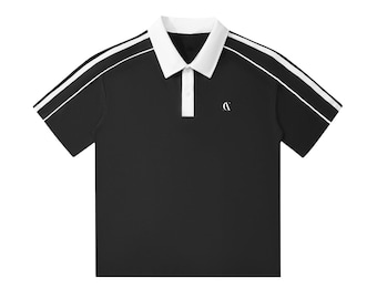 Men's Retro Striped Collar Sport Polo Shirt | Minimal Streetwear