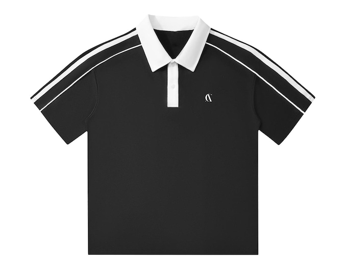 Men's Retro Striped Collar Sport Polo Shirt | Minimal Streetwear