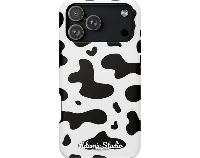Black and White Cow Print Phone Case | Magnetic Impact-Resistant Case