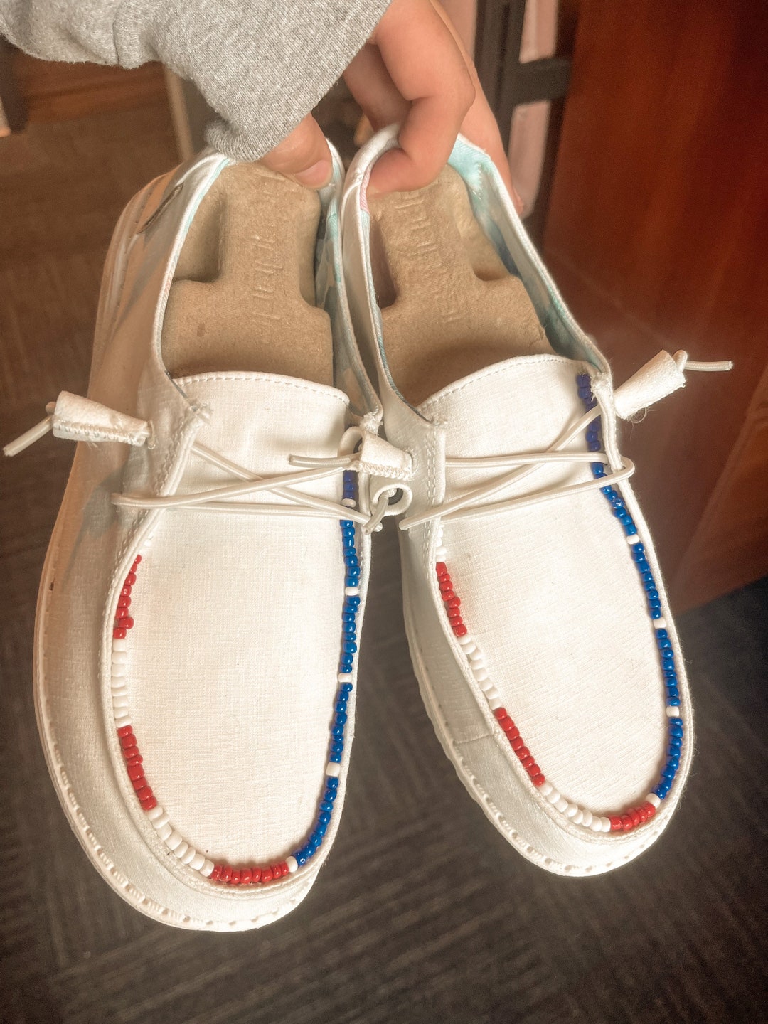 custom beaded hey dudes