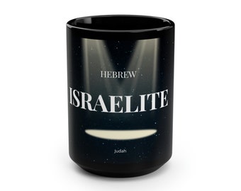 Hebrew Israelite Black Mug, 15oz