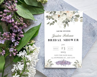 Bridal Shower, Invitation, Editable Template, Digital Download