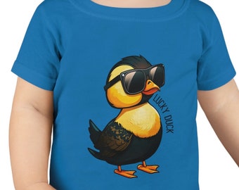 Toddler animal t-shirt puns t-shirt zoo shirt nature t shirt duck tshirt cool animal shirt Gift for child fun animal shirt Lucky Duck
