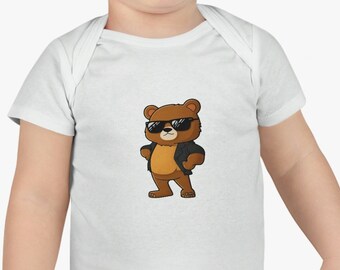 Cool Bear Onesie Cute Animal Onesie Cool Animal Onesie Zoo Onesie Bear Baby Sunglasses Bear Cool Bear Shirt Bear Onesie Zoo Animal Onesie