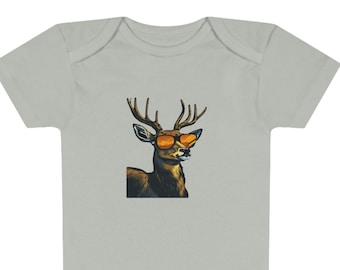 Cool Deer Onesie Cute Animal Onesie Cool Animal Onesie baby deer shirt for baby boy shirt for baby girl gift baby boy gift baby animal shirt