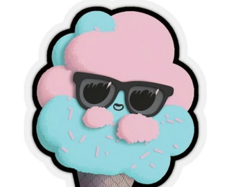 Cool Cotton Candy Sticker Candy Gift for Foodie Sticker Dessert Sticker Funny Sticker Vinyl Sticker Food Sticker Floss Sugar Sticker Foodie