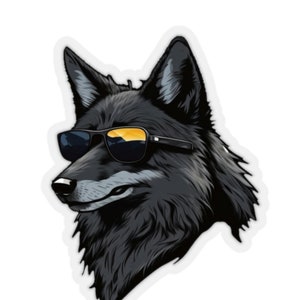 Cool Wolf Sticker Wild Animal Sticker Funny Sticker Wolf Dog Sticker Gray Wolf Lovers Sticker for Animal Lovers Gift for Lone Wolf Grey
