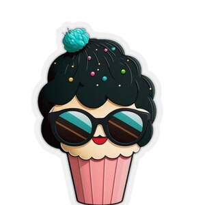 Cool Cupcake Sticker Cake Sticker Dessert Sticker Snack Food Kawaii Sticker Cute Sticker Sweet Sticker Funny Sticker Food Sticker Sweet Food