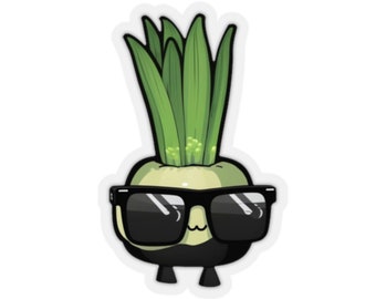 Cool Leek sticker Vinyl sticker Vegetarian sticker Vegan sticker Vegetable sticker Veggie sticker Omnivore sticker Food sticker Kawaii Cute