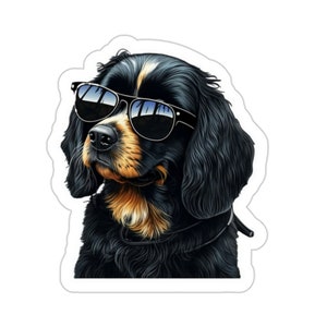 Cool Dog Sticker Cocker Spaniel Sticker Dog Lover Sticker for Dog Mom Sticker Dad Dog Sticker for Animal Lover Gift Cool Dog with Sunglasses