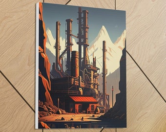 Industrial art Digital art Unique art Mountain art Water art Vibrant art Factory art Nature art Scenery Alternative art Wall Hanging Decor
