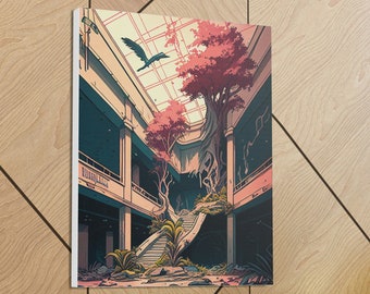 Canvas Art Home Decor Digital Print Conversation Piece Hallway Art Living Room Art Gift Abandoned Mall Art Video Game Inspired art deserted