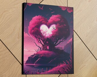 Nature art Valentine's Day art Serene art Peaceful art Landscape art Vibrant art Blossom art Flower art Pink art Gift for Loved One Gift