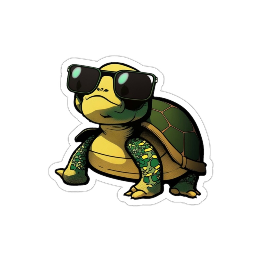 Cool Turtle Sticker Turtle Lover Sticker for Reptile Lover Sticker Cool ...