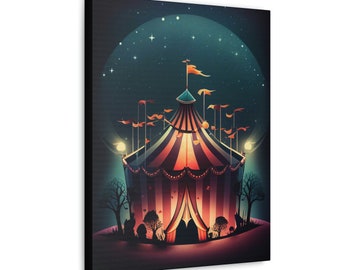 Circus Art Vibrant Art Canvas Digital Art Night Scenery Mysterious Wall Hanging Art Unique Art Mystical Art Special Decor for Room Art Print