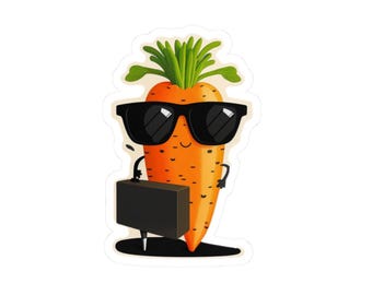 Cool Carrot Sticker Vinyl sticker Veggie sticker Vegetable sticker Vegetarian sticker Vegan sticker Food sticker Foodie sticker Orange Foods