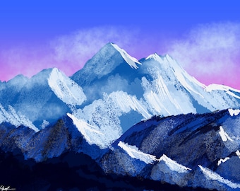 Himalayan Mountains Drawing