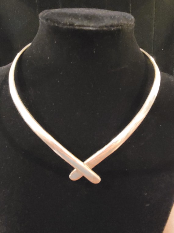 Vintage Sterling Silver Choker Colar Necklace Mini