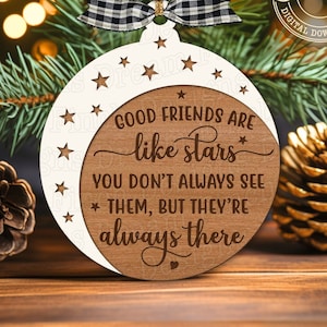 Gute Freunde sind wie Sterne Ornament SVG DXF EPS Cut Files Freunde Zitat Verzierung svg Glowforge Verzierung
