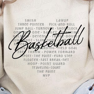 Mots de basket-ball SVG PNG DXF Pdf • Basketball Png • Basketball coeur Png • Basketball typographie Svg