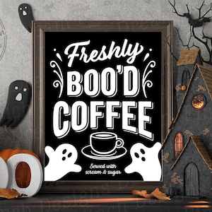 Fraîchement hué café SVG DXF PDF Png vertical Halloween café fantôme Svg coupé et fichiers imprimables