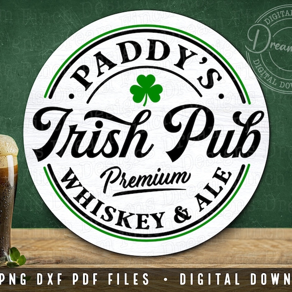 Paddy's Irish Pub SVG PNG DXF pfd • St Patrick's accroche-porte SVG