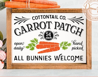 Carrot Patch SVG DXF Cut Files • PDF png Printable Files • Easter Design Svg