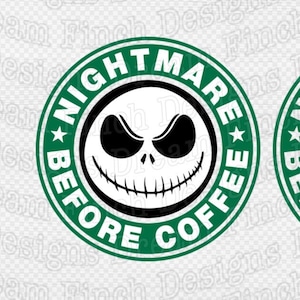 Nightmare Before Coffee SVG DXF JPG Png for Jack Halloween T-shirt | Mug - Digital Download