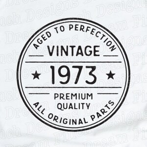Vintage Geburtstag Alle Teile Original SVG DXF Schnittdateien JPG Png Druckbare Dateien 50
