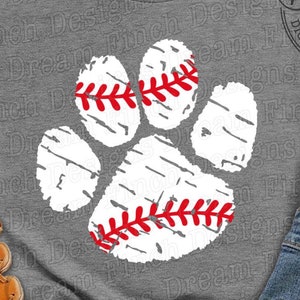 Honkbal Pawprint SVG PNG DXF Eps-bestanden • Chicago Cincinnati Boston honkbalteams • Digitale download