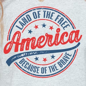 Amerika SVG PNG Land Of The Free vanwege de dappere Svg Png Retro 4 juli patriottische Independence Day sublimatie gesneden bestanden