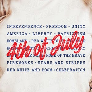 4 juillet SVG PNG 4 juillet chemise fête de l'indépendance Svg Png 4 juillet Svg populaire typographie Design feux d'artifice liberté La maison du libre
