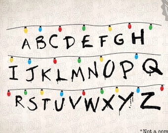 Stranger Wall Alphabet SVG PNG JPG Dxf Christmas Svg Strange Things Svg Alphabet Lights - Digital Download