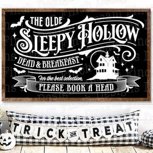 Dead and Breakfast SVG DXF JPG Png for Headless Horseman Halloween Sign Digital Download