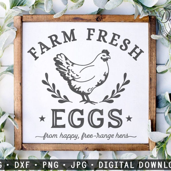 Fresh Eggs SVG DXF JPG Png Farm Fresh Egg Market Sign - Digital Download