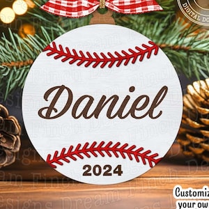 Adorno de béisbol Archivos de corte SVG DXF EPS • Incluye archivo de corte láser Glowforge • Descarga digital