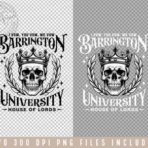 Barrington University PNG Dark Romance Reader PNG for The Ritual Shirt Halloween Book Lover Shirt Smut PNG