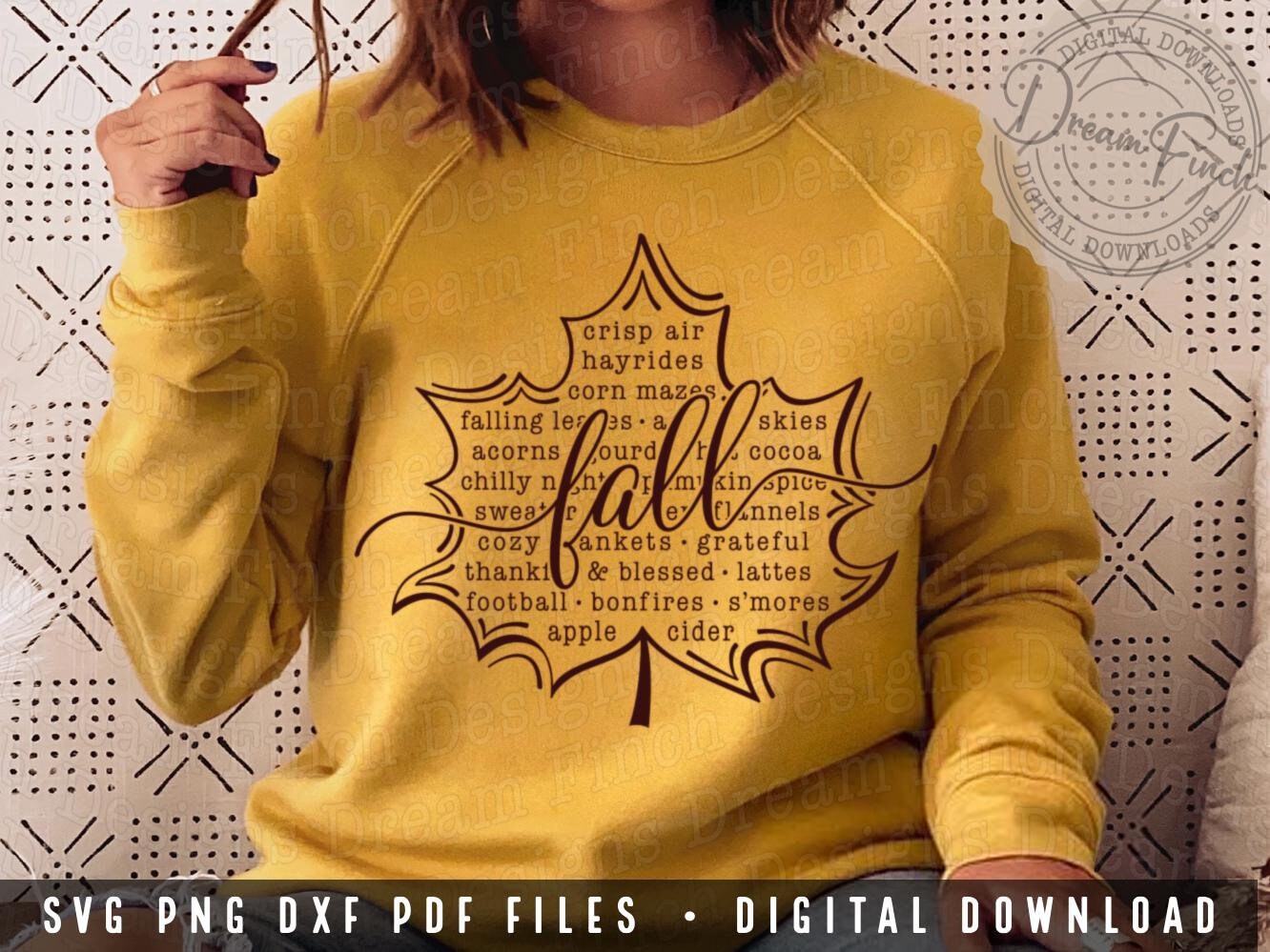 Fall Words PNG SVG DXF Pdf for Fall T-shirt • Fall List • Fall Words on ...